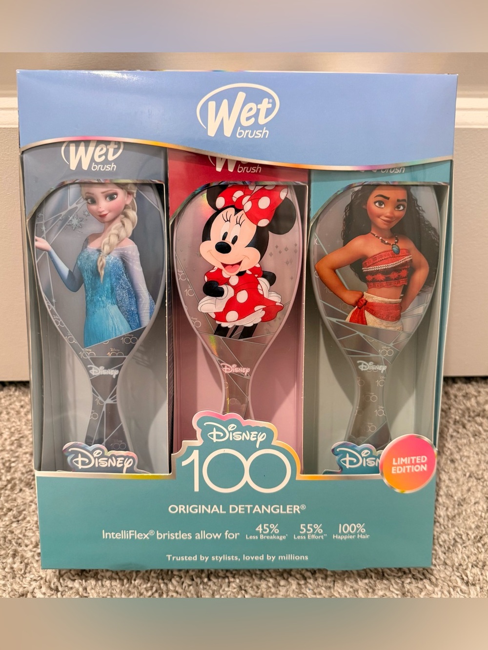 Limited Edition Wet Brush Disney 3-Pack Original Detangler - Elsa, Minnie, Moana